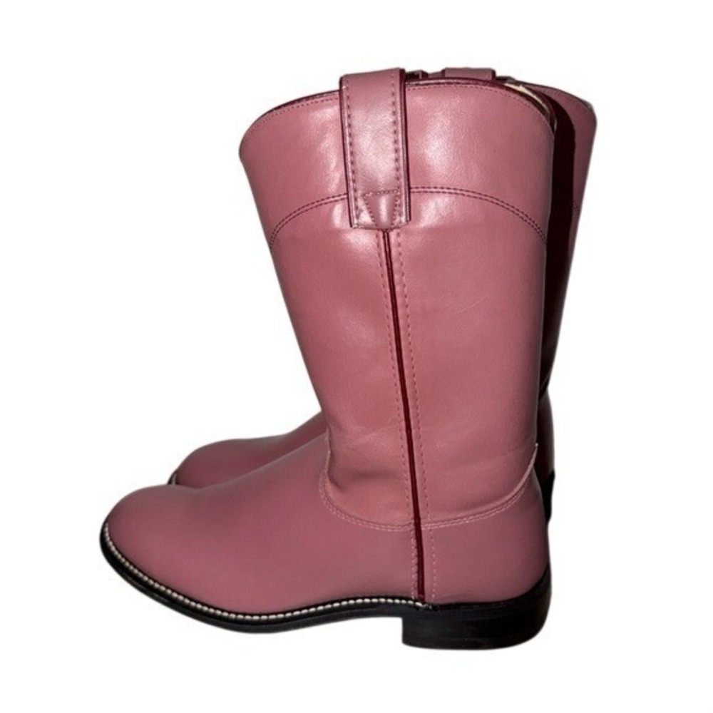 Women's Dusty Pink Mid-Calf Heeled Western Boots - Picture 2 of 4